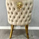 Royal Gold Velvet Chair With Lion Knocker - Image 5
