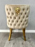 Royal Gold Velvet Chair With Lion Knocker - Image 5