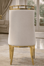 Luxury Faux Leather Dining Chairs with Gold Legs and finish Set of 2 - Image 5