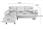 Amora L-Shaped Sofa Bed Grey - Image 8