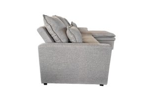 L-Shaped Cozeo Universal Storage Sofa Bed Charcoal Grey Woven Fabric - Image 10