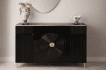 Del Black and Gold Elegant Hallway Cabinet / TV Stand