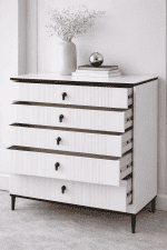 Ceramic Top 5 Draw Chest Of Draws White - Image 3