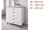Ceramic Top 5 Draw Chest Of Draws White - Image 6