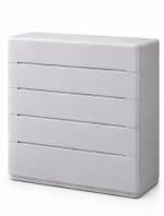 Luxury 5 Draw Light Grey Glossy chest of draws - Image 4