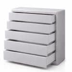 Luxury 5 Draw Light Grey Glossy chest of draws - Image 5