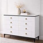 4 X 4 Ceramic Top Glossy White Chest Of Draws