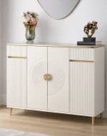 Del Cream And Gold Elegant Hallway Cabinet / TV Stand