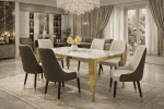 Expo Gold Stone Top Dining Table - Image 3