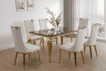 Lily Gold Marble Dining Table