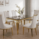 Lily Gold Marble Dining Table