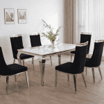 Lily Chrome Marble Dining Table
