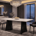Pearl White Marble Dining Table