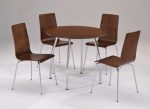 Round Walnut Dining Set 4 Chairs and 1 Round Table
