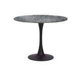 Miami Round Dining Set with 4 Velvet Chairs In Navy Or Grey And 1 Round Table - Image 3