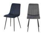 Miami Round Dining Set with 4 Velvet Chairs In Navy Or Grey And 1 Round Table - Image 6