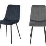 Liberty Grey Or Navy Velvet Chair Set Of 4