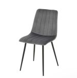 Miami Round Dining Set with 4 Velvet Chairs In Navy Or Grey And 1 Round Table - Image 5