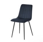 Miami Round Dining Set with 4 Velvet Chairs In Navy Or Grey And 1 Round Table - Image 4