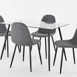 Parma Glass Dining Set 4 Velvet or Fabric Chairs And 1 Glass Table