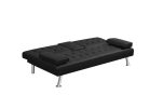 Star Cupholder 2 Seater Sofa Bed Black - Image 4