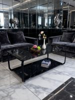 White / Black Star Marble Coffee Table - Image 3
