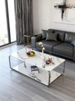 White / Black Star Marble Coffee Table - Image 4