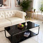 White / Black Star Marble Coffee Table