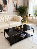 White / Black Star Marble Coffee Table