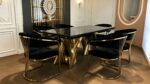 Marble Gold God Sent Table Set 6 Chairs and Table