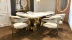 Marble Gold God Sent Table Set 6 Chairs and Table - Image 3
