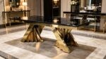 Marble Gold God Sent Table Set 6 Chairs and Table - Image 2