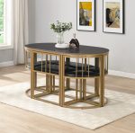 Madrid Star Marble Effect Dining Set 6 Seats - Image 4