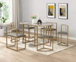 Madrid Star Marble Effect Dining Set 6 Seats