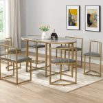 Madrid Star Marble Effect Dining Set 6 Seats
