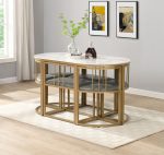Madrid Star Marble Effect Dining Set 6 Seats - Image 5