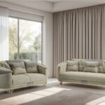 Alfa Luxury Cream & Gold Sofa Bed Set 3 and 2 Seater