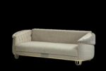 Alfa Luxury Cream & Gold Sofa Bed Set 3 and 2 Seater - Image 5